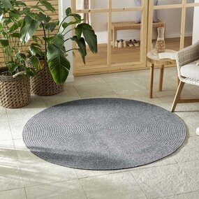 Rond Binnen- En Buitenkleed - Trenzado Grijs - Ã˜ 200 CM