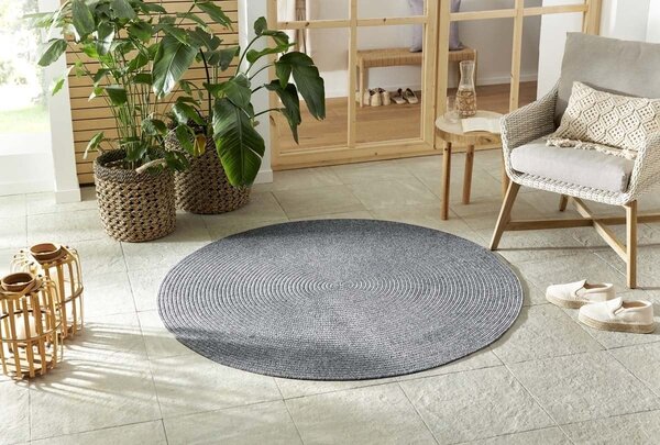 Rond Binnen- En Buitenkleed - Trenzado Grijs - Ã˜ 200 CM