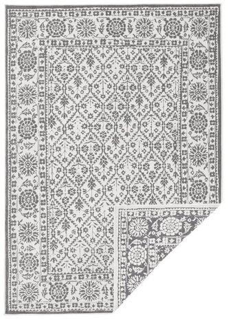 Binnen & Buiten vloerkleed - Curacao Grijs/Crème Omkeerbaar - 200 X 290 CM