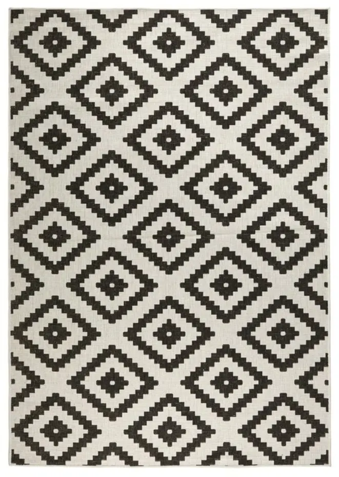 Binnen & Buiten Omkeerbaar vloerkleed - Malta Zwart/Crème - 200 X 290 CM