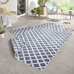 Binnen & Buiten Omkeerbaar vloerkleed - Nizza Blauw/Crème - 160 X 230 CM