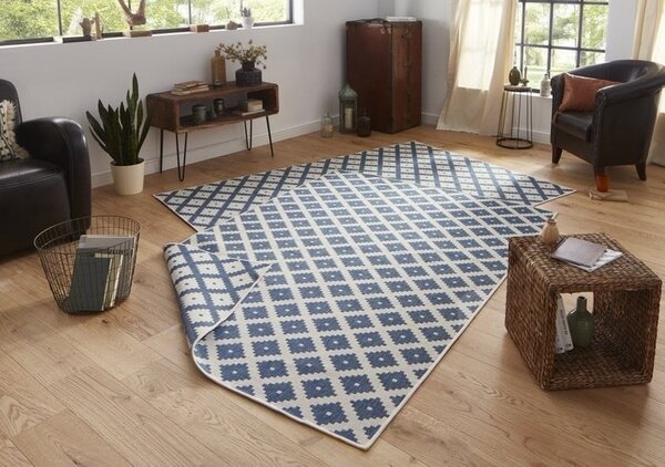 Binnen & Buiten Omkeerbaar vloerkleed - Nizza Blauw/Crème - 160 X 230 CM