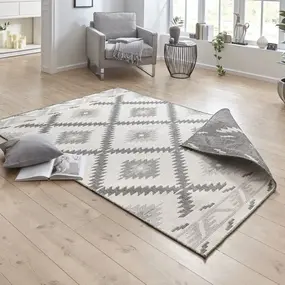 Binnen & Buitenkleed Omkeerbaar - Malibu Grijs/Crème - 160 X 230 CM