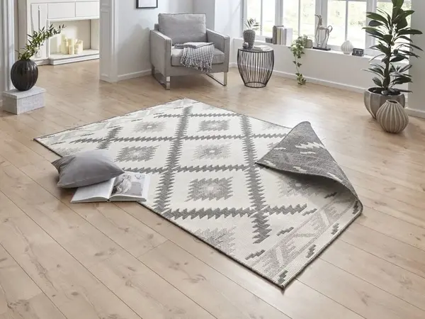 Binnen & Buitenkleed Omkeerbaar - Malibu Grijs/Crème - 160 X 230 CM