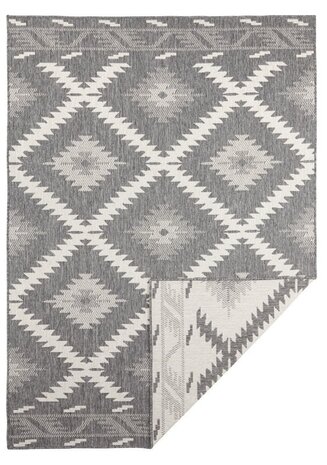 Binnen & Buitenkleed Omkeerbaar - Malibu Grijs/Crème - 160 X 230 CM