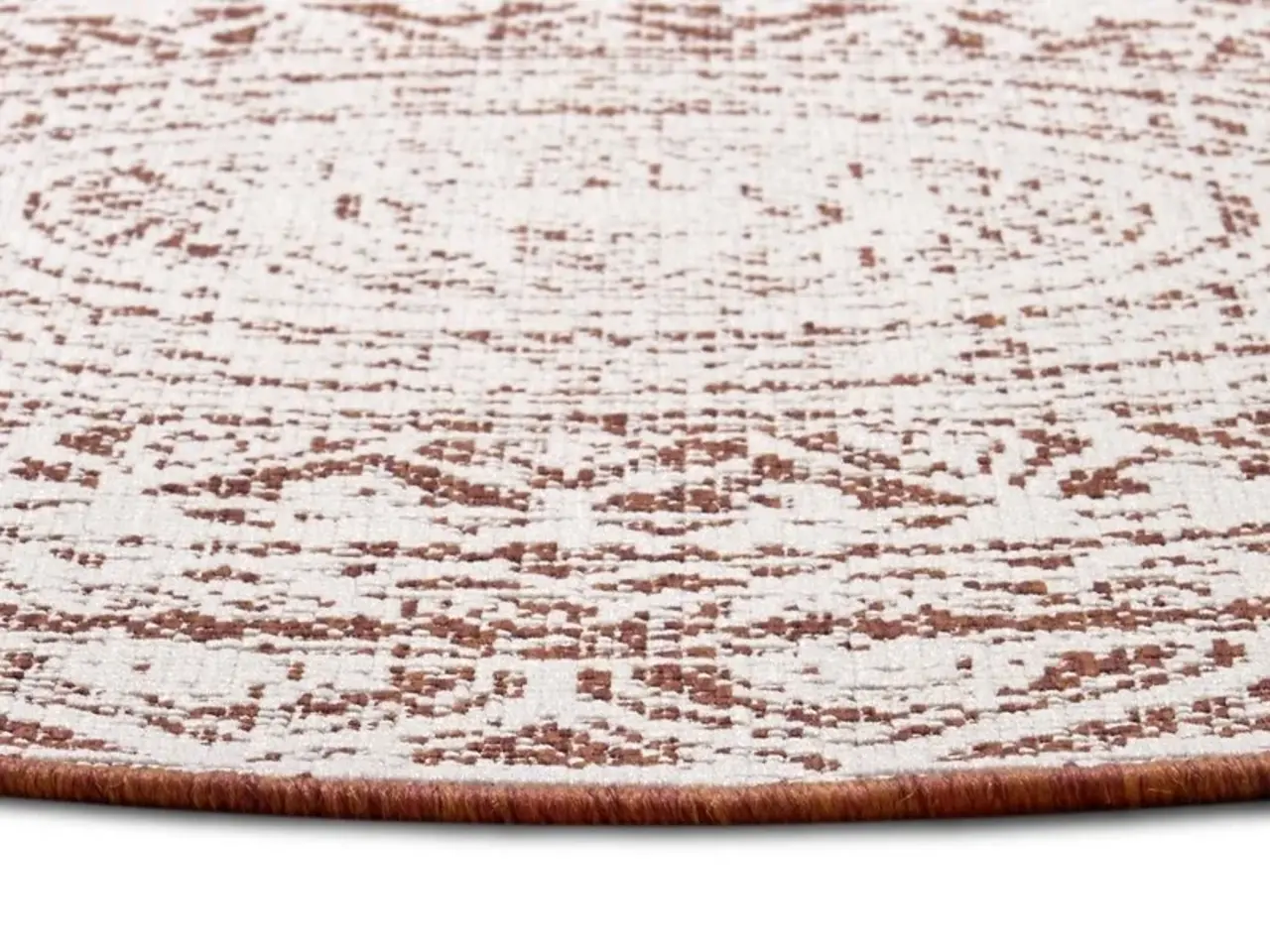 Rond Binnen & Buitenkleed Omkeerbaar - Siruma Terra/Crème - Ã˜ 140 CM