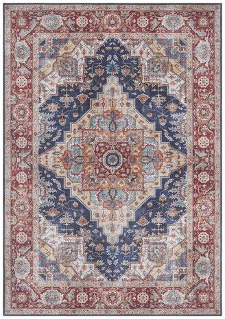Vintage vloerkleed - Oriental Sylla Donkerblauw/Rood - 120 X 160 CM