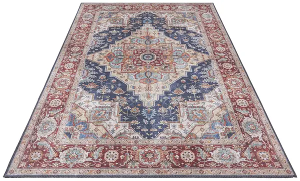 Vintage vloerkleed - Oriental Sylla Donkerblauw/Rood - 120 X 160 CM