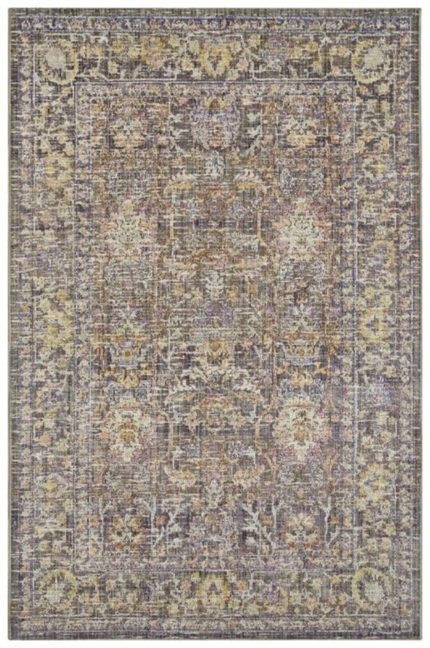 Vintage Binnen- En Buitenkleed - Luxor Grijs / Multi - 240 X 340 CM