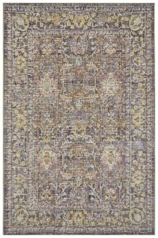 Vintage Binnen- En Buitenkleed - Luxor Grijs / Multi - 240 X 340 CM