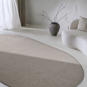 Ovaal wollen vloerkleed - Francois Linen/Beige - 160 X 230 CM Ovaal