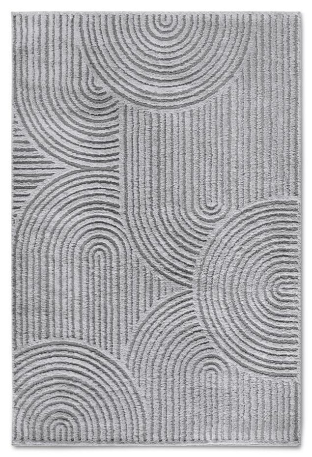 Elle Decoration - Gallery - Hoogpolig vloerkleed - Chappe - Lichtgrijs - 160 X 235 CM