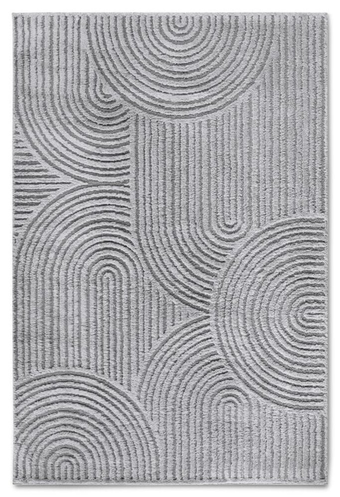 Elle Decoration - Gallery - Hoogpolig vloerkleed - Chappe - Lichtgrijs - 160 X 235 CM