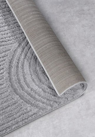 Elle Decoration - Gallery - Hoogpolig vloerkleed - Chappe - Lichtgrijs - 160 X 235 CM