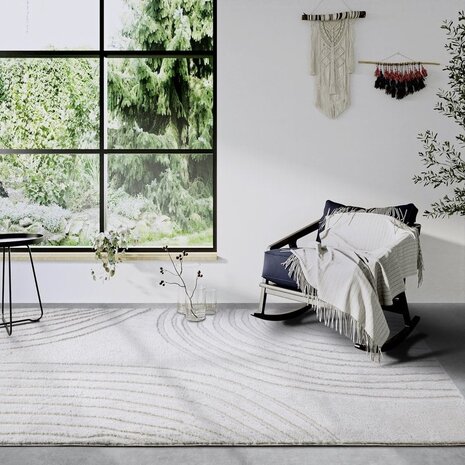 Elle Decoration - Gallery - Hoogpolig vloerkleed - Pigment - Crème Wit - 80 X 120 CM