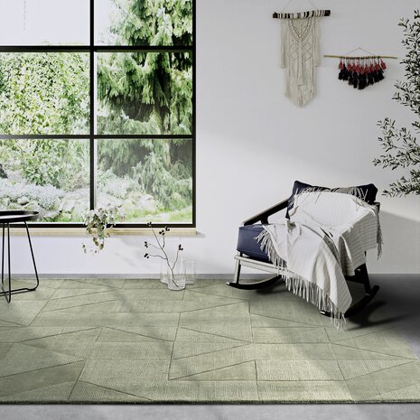 Wollen vloerkleed - Ursule Groen - 160x230 cm