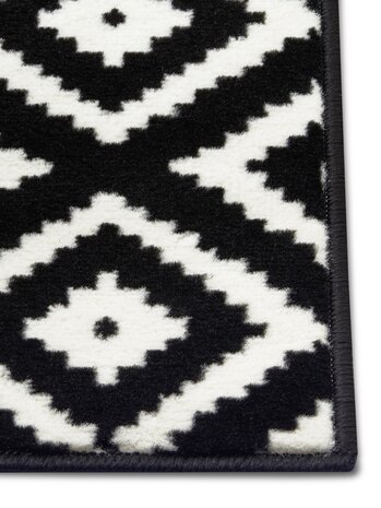Geometrisch vloerkleed - Diamond Zwart/Wit - 200x290 cm