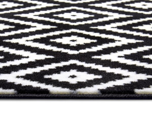 Geometrisch vloerkleed - Diamond Zwart/Wit - 200x290 cm