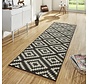 Moderne loper - Nordic Zwart/Wit - 80x400 cm