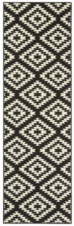 Moderne loper - Nordic Zwart/Wit - 80x400 cm