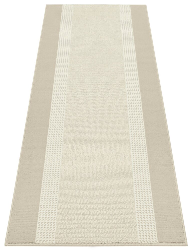 Laagpolig Loper - Band Crème - 80x250 cm