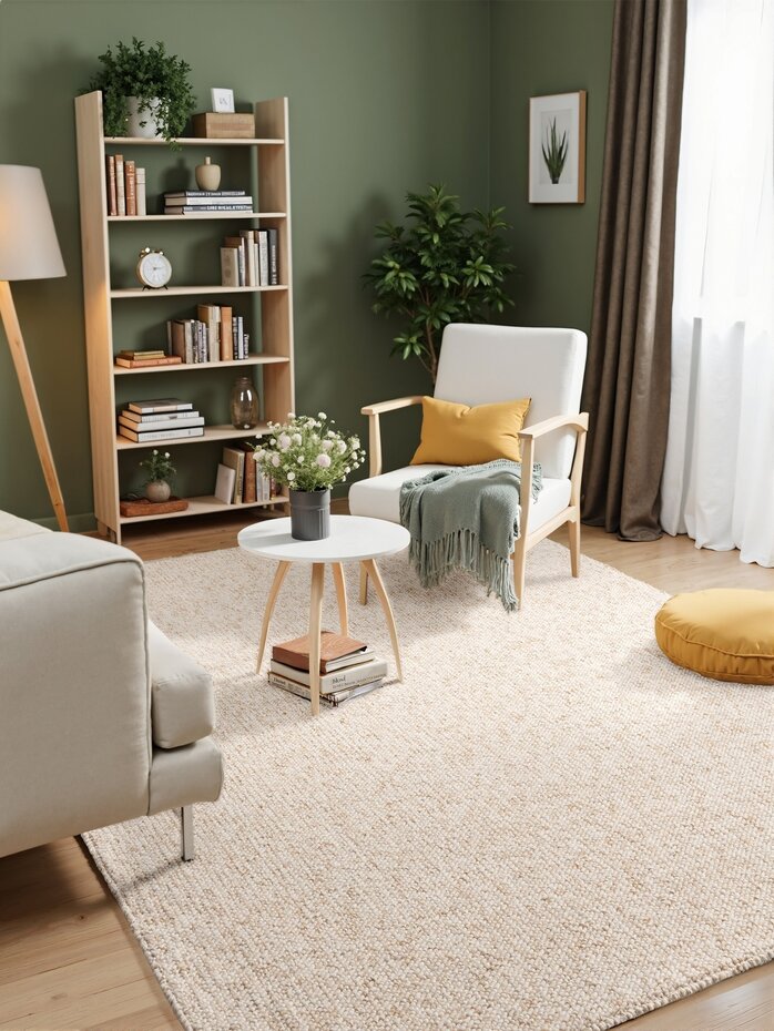 Laagpolig vloerkleed - Rocco Bolletjes Crème - 80x240 cm