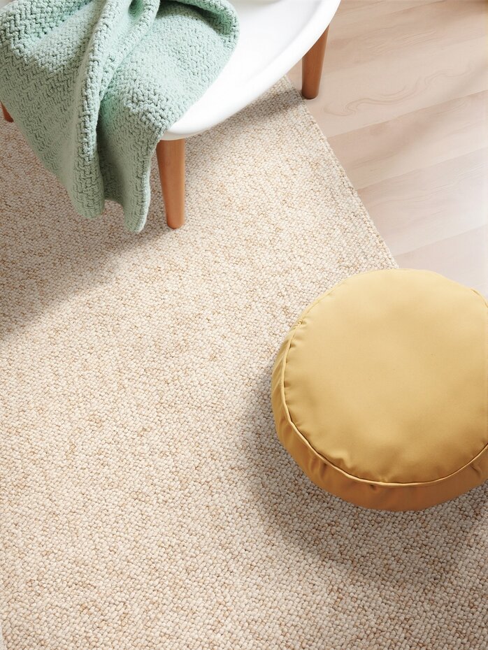 Laagpolig vloerkleed - Rocco Bolletjes Crème - 80x240 cm