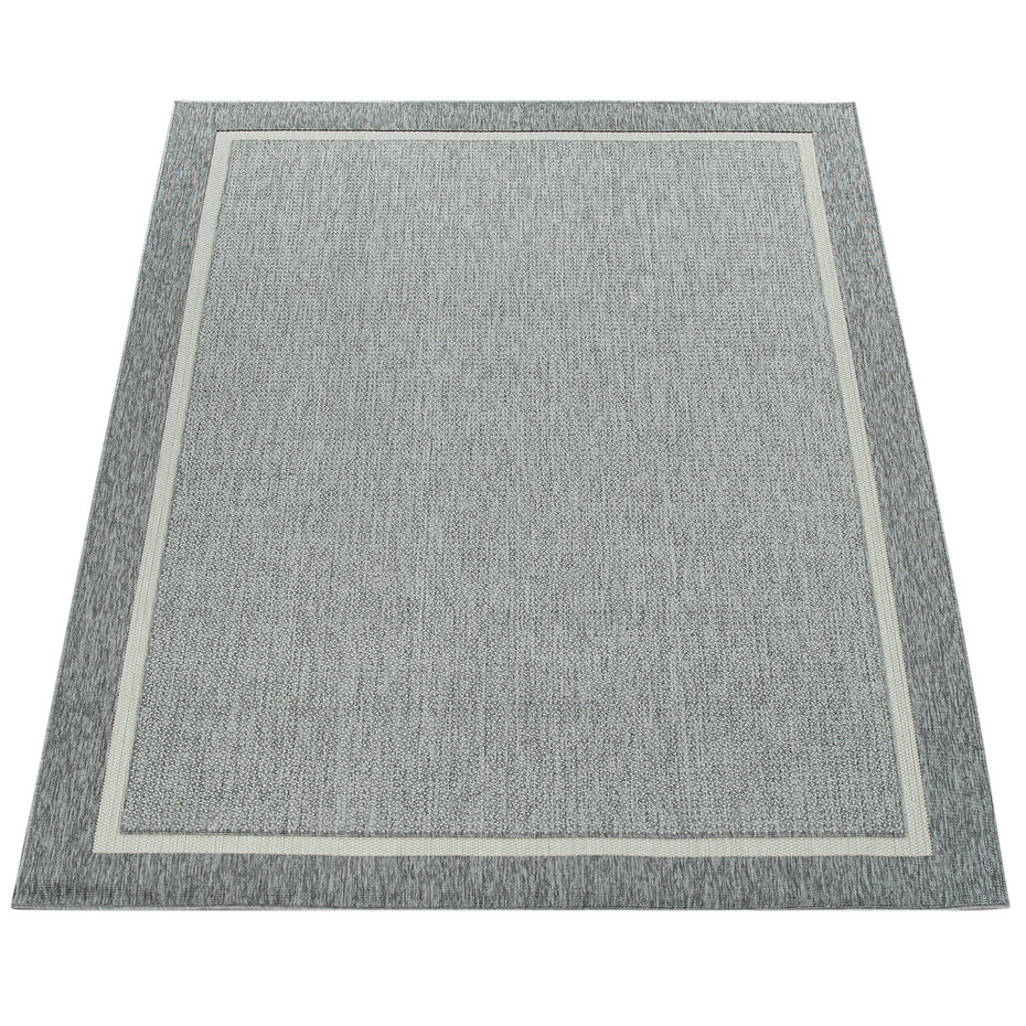 Binnen & Buitenkleed - Vloerkleed Bruliza - Lijstmotief / Kader - Grijs - 200x290 cm