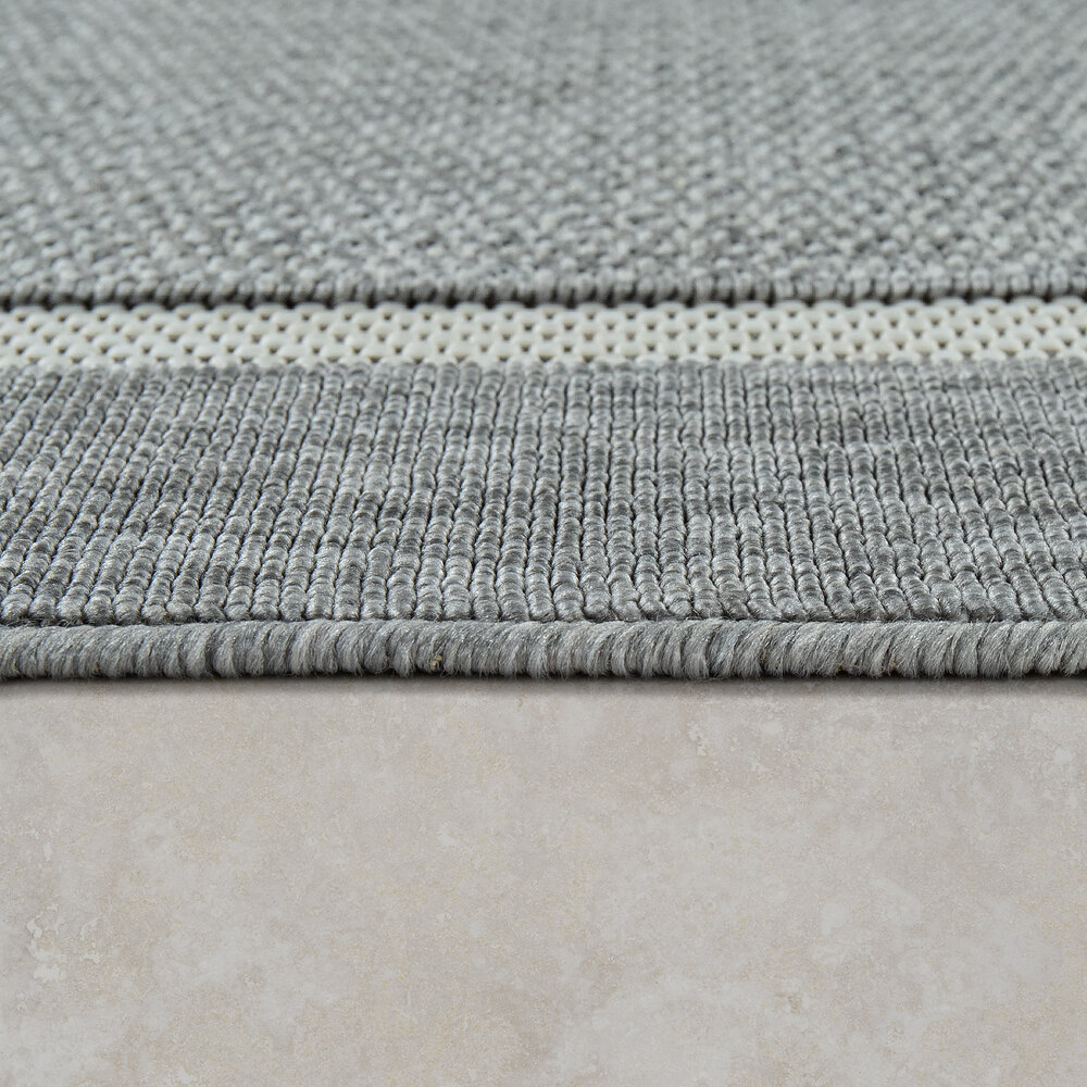 Binnen & Buitenkleed - Vloerkleed Bruliza - Lijstmotief / Kader - Grijs - 200x290 cm Binnen & Buitenkleed - Vloerkleed Bruliza - Lijstmotief / Kader - Grijs - 200x290 cm