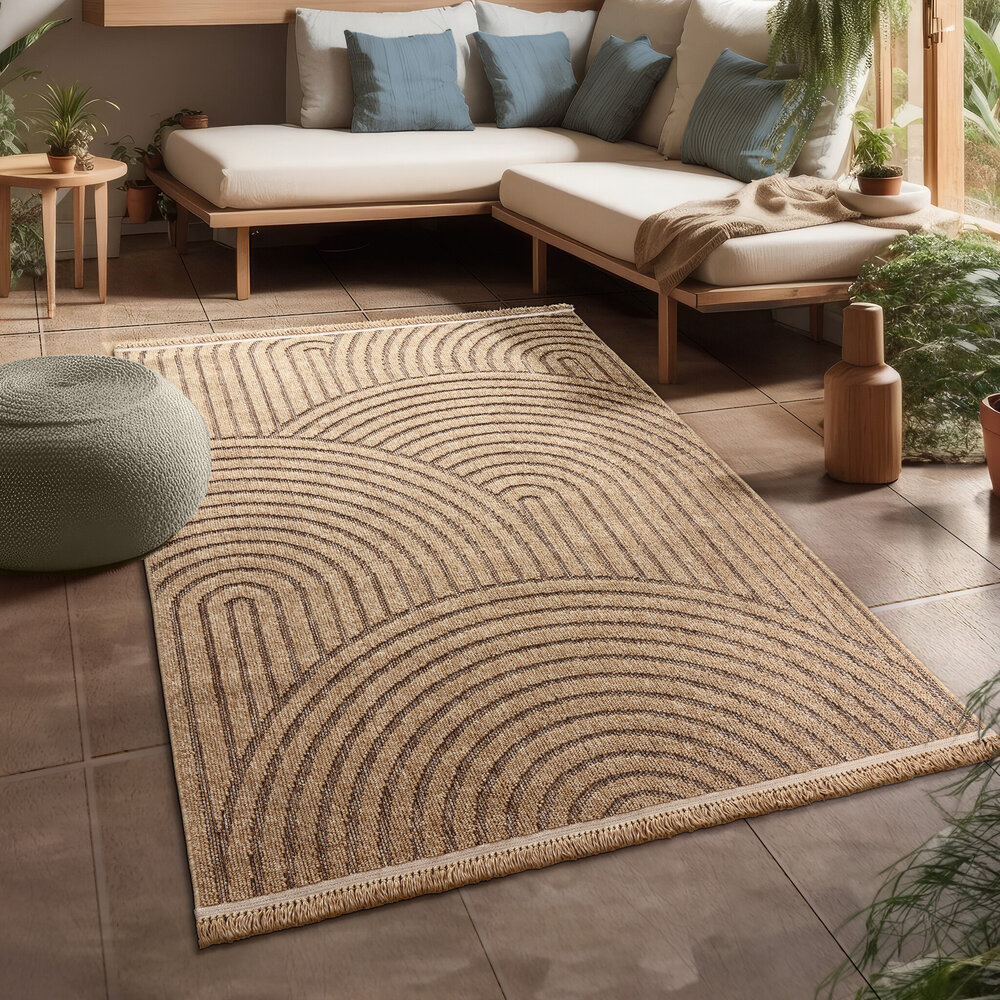 Jute buitenkleed - Colinna Japandi Beige - 120x160 cm