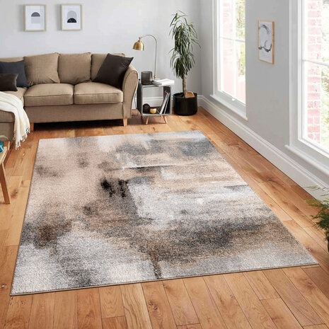 Abstract vloerkleed - Monira Beige/Taupe/Grijs - 120x160 cm