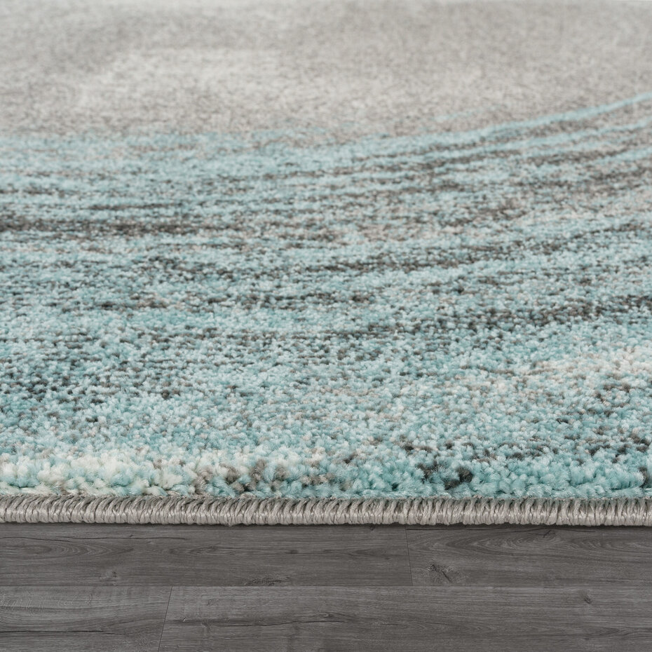 Laagpolig Meriza Vloerkleed - Turquoise - 80x150 cm