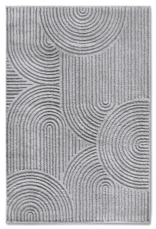 Elle Decoration - Gallery - Hoogpolig vloerkleed - Chappe - Lichtgrijs - 80 X 120 CM