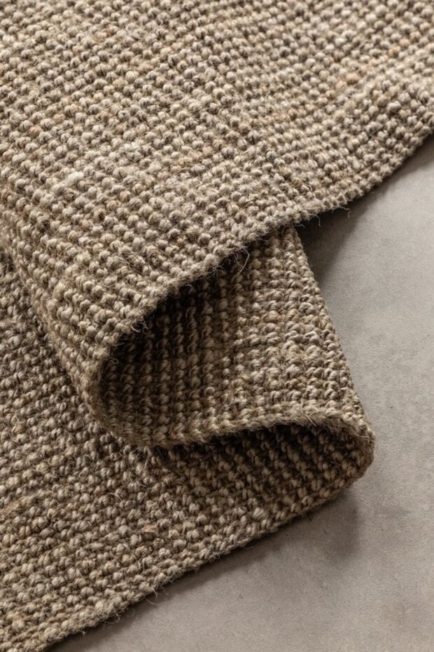 Handgeweven Jute vloerkleed - Bouclé Jaipur Taupe - 60 X 90 CM