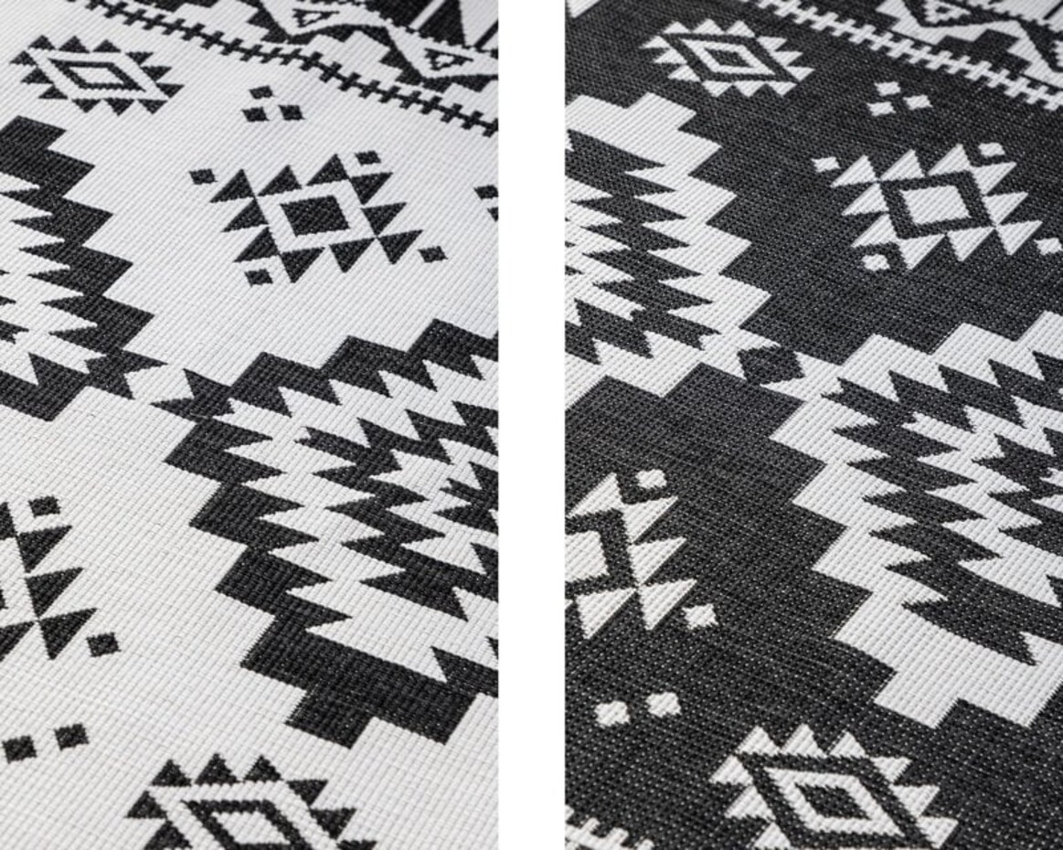 Elle Decoration - Binnen & Buitenkleed - Omkeerbaar - Gemini - Zwart - 120 X 170 CM