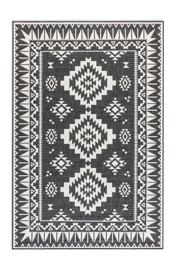 Elle Decoration - Binnen & Buitenkleed - Omkeerbaar - Gemini - Zwart - 120 X 170 CM