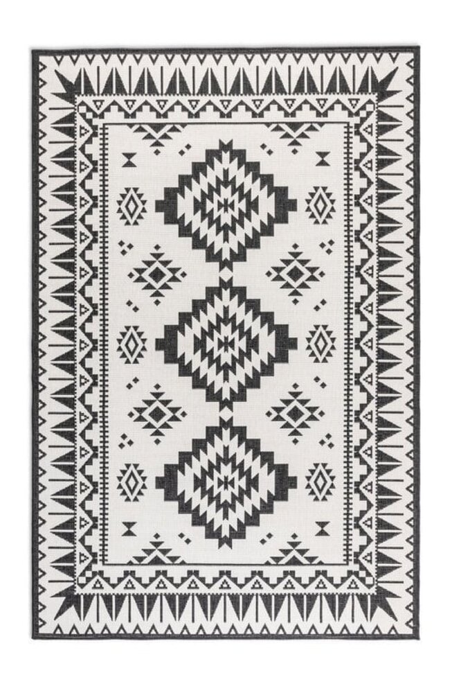 Elle Decoration - Binnen & Buitenkleed - Omkeerbaar - Gemini - Zwart - 120 X 170 CM Elle Decoration - Binnen & Buitenkleed - Omkeerbaar - Gemini - Zwart - 120 X 170 CM