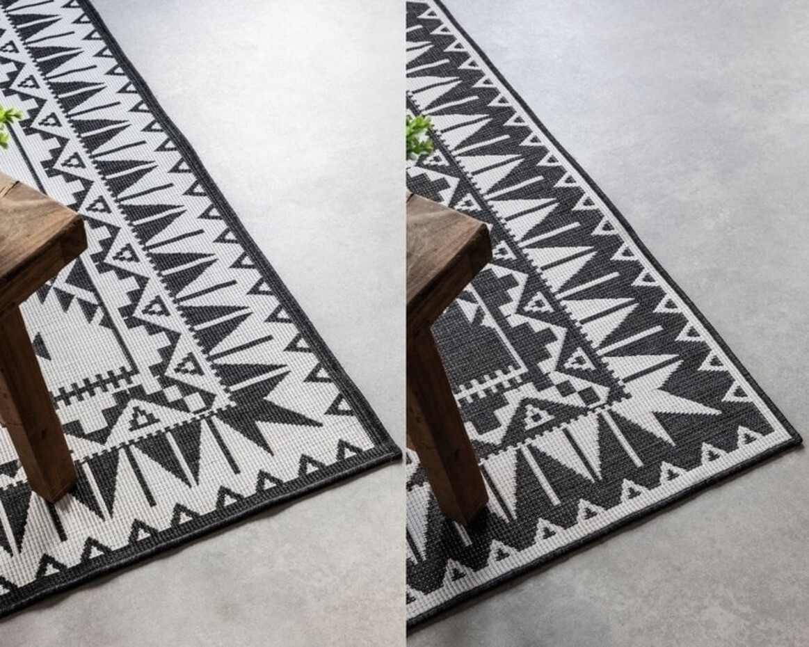 Elle Decoration - Binnen & Buitenkleed - Omkeerbaar - Gemini - Zwart - 120 X 170 CM