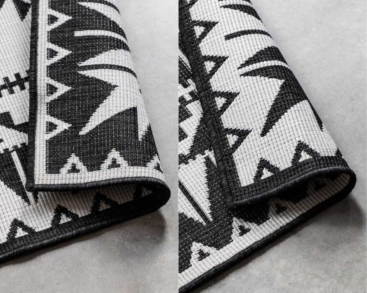 Elle Decoration - Binnen & Buitenkleed - Omkeerbaar - Gemini - Zwart - 120 X 170 CM Elle Decoration - Binnen & Buitenkleed - Omkeerbaar - Gemini - Zwart - 120 X 170 CM