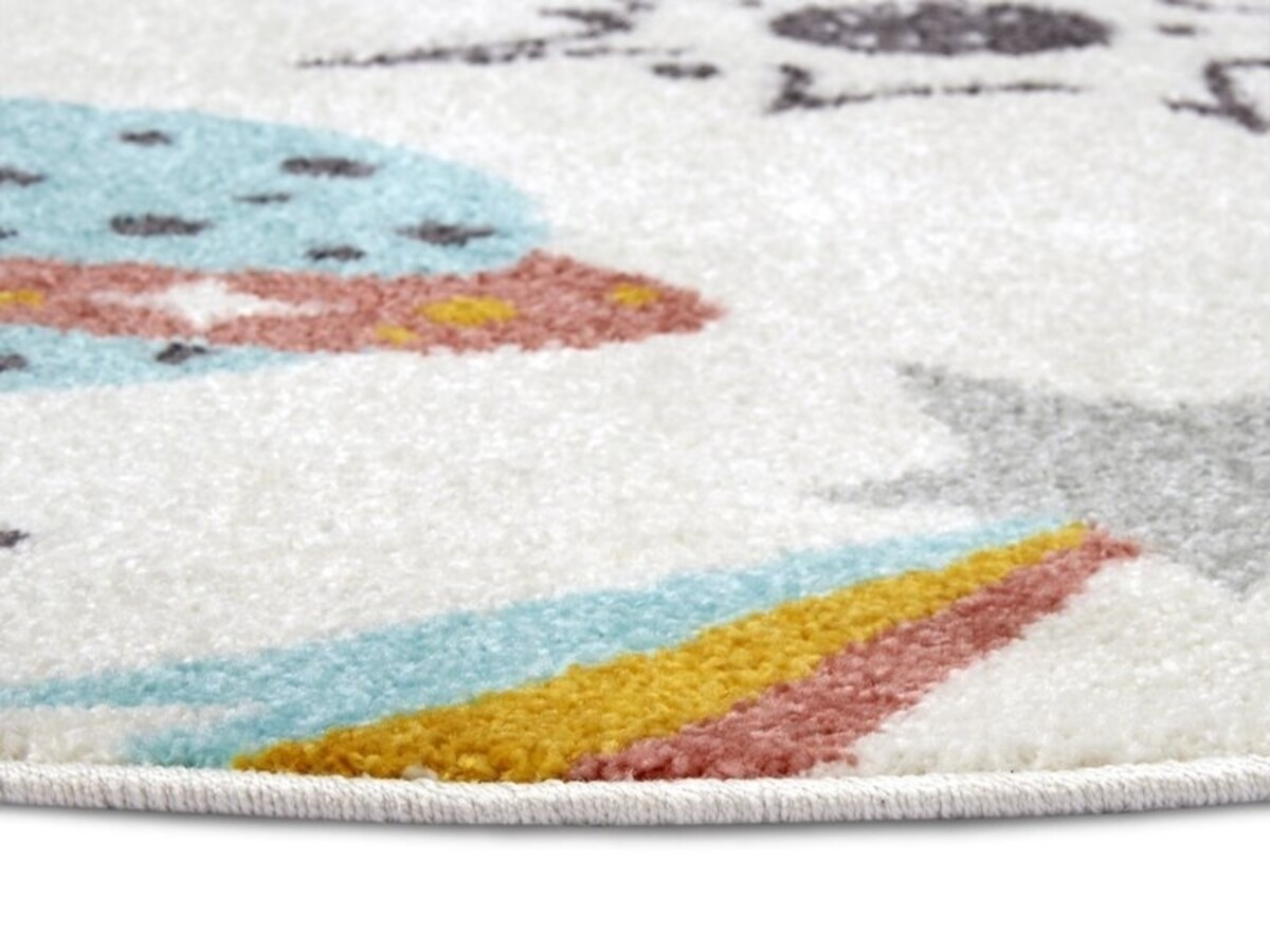 Rond Kindervloerkleed - Adventures Ruimte Crème/Multi - Ø 140 CM