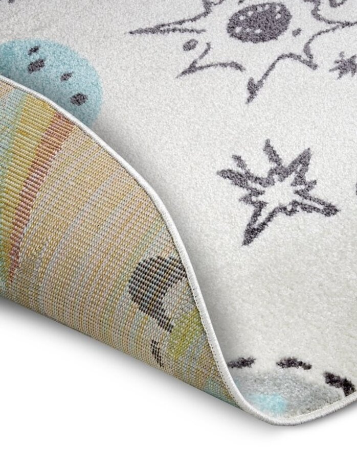 Rond Kindervloerkleed - Adventures Ruimte Crème/Multi - Ø 140 CM