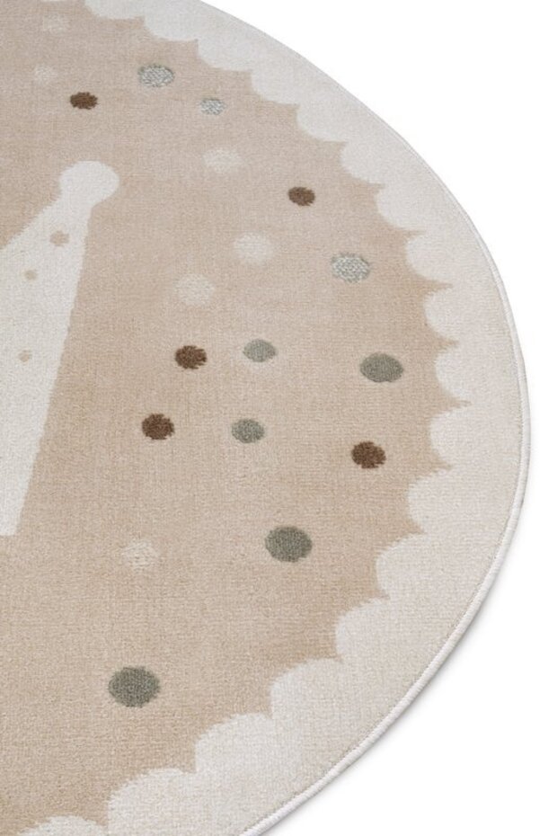Kindervloerkleed - Adventures Kroon Beige/Crème - Ø 140 CM