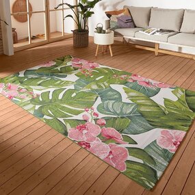 Binnen- En Buitenkleed - Tropical Groen/Roze - 120 X 180 CM