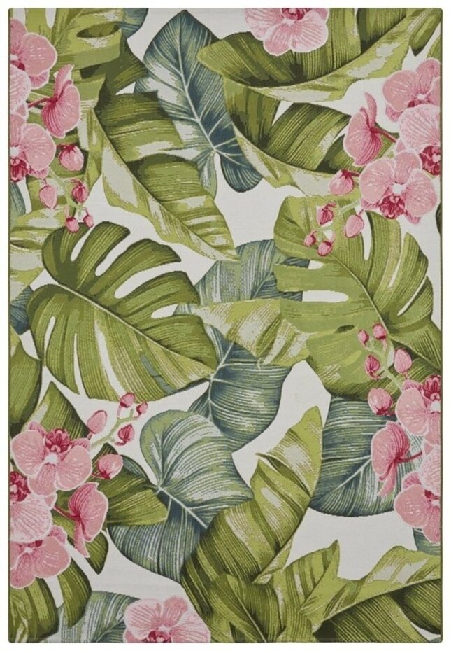 Binnen- En Buitenkleed - Tropical Groen/Roze - 120 X 180 CM