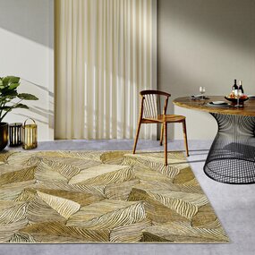 Modern binnen- en buitenkleed - Eugene Goud/Zwart - 120 X 180 CM