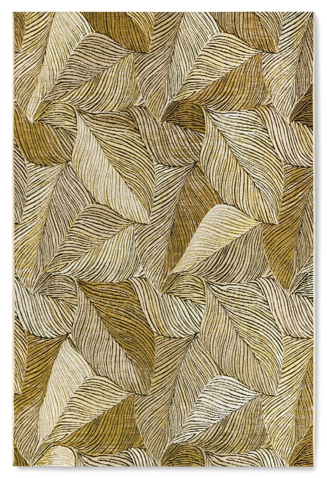 Modern binnen- en buitenkleed - Eugene Goud/Zwart - 120 X 180 CM
