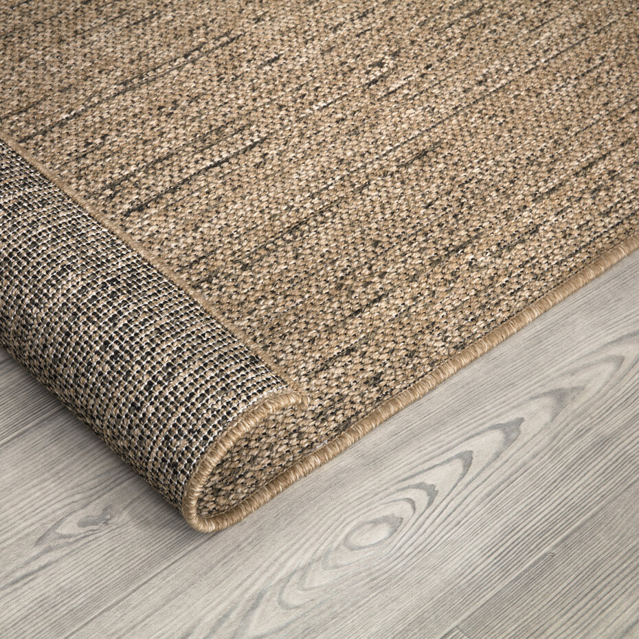 Jute buitenkleed - Aamber Lines Naturel/Zwart - 120x160 cm