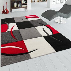 Modern vloerkleed - Diamesa Geblokt Rood - 160x230 cm