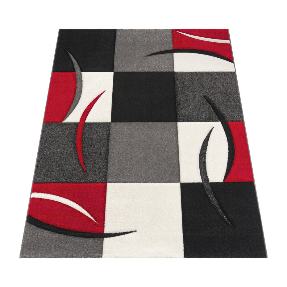 Modern vloerkleed - Diamesa Geblokt Rood - 160x230 cm