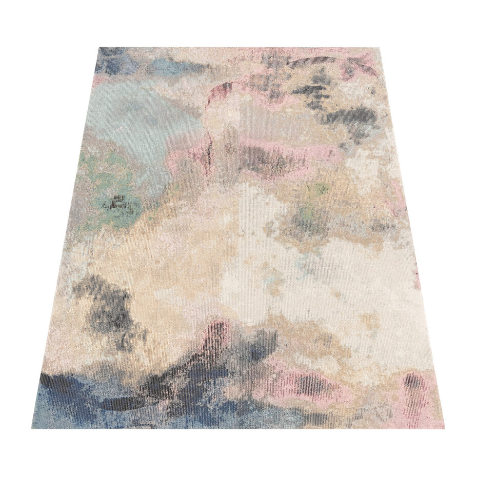Abstract buitenkleed - Torana Beige/Roze/Blauw - 80x150 cm